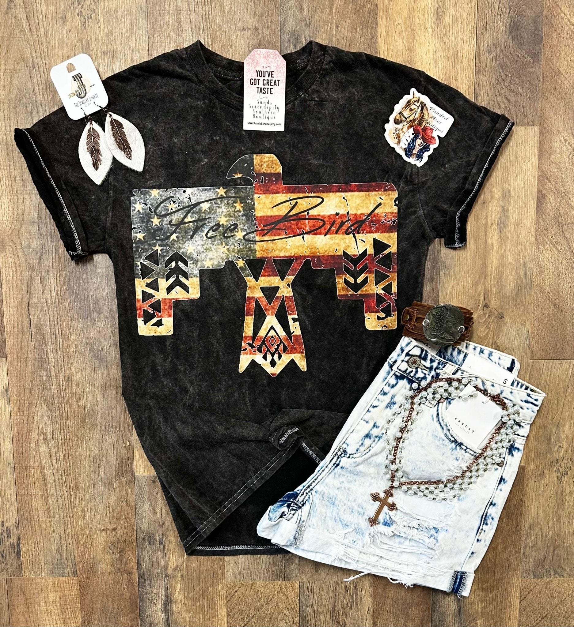 Freebird Tee| Patriotic Graphic T-Shirt – Painted Aces Boutique