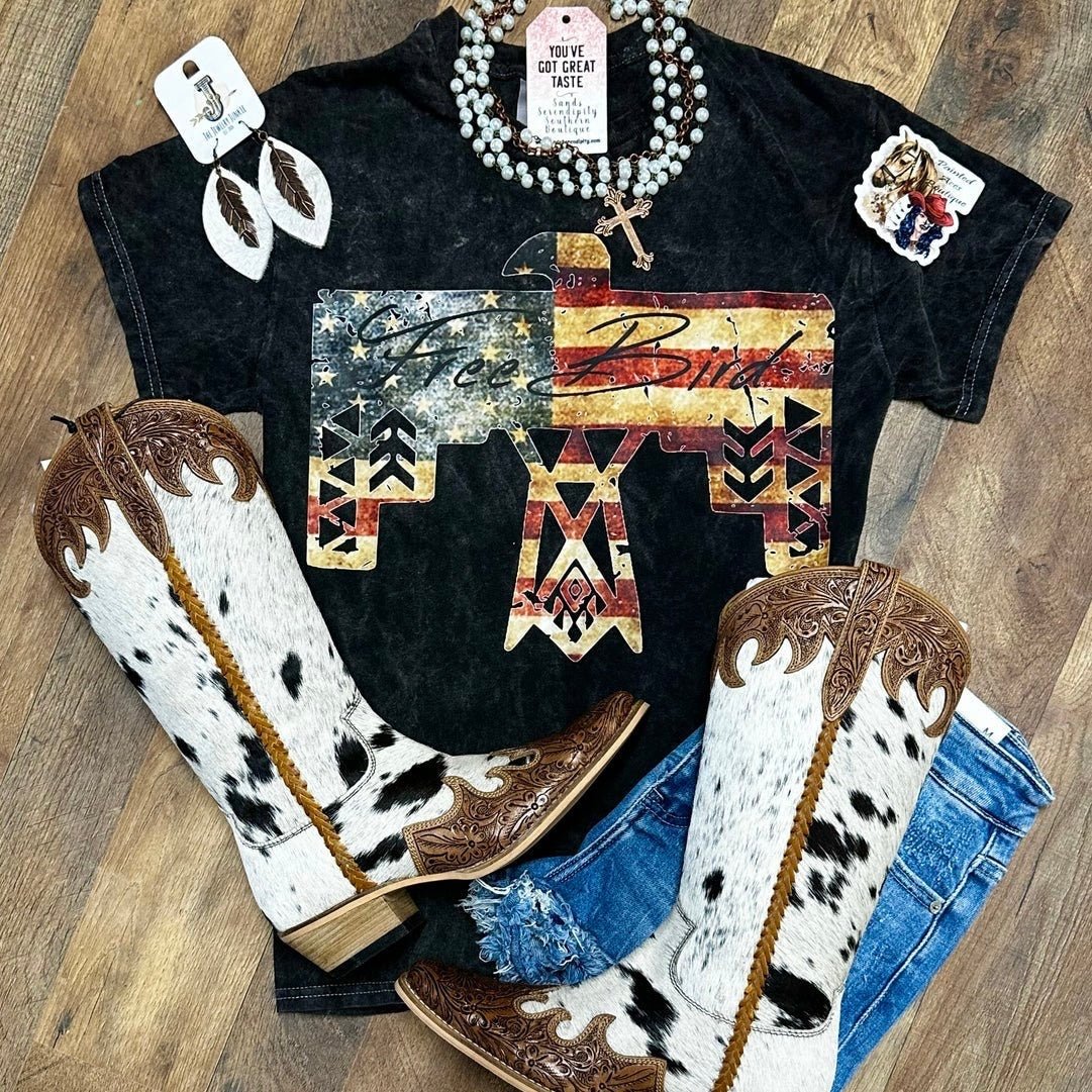 Freebird Tee| Patriotic Graphic T-Shirt – Painted Aces Boutique