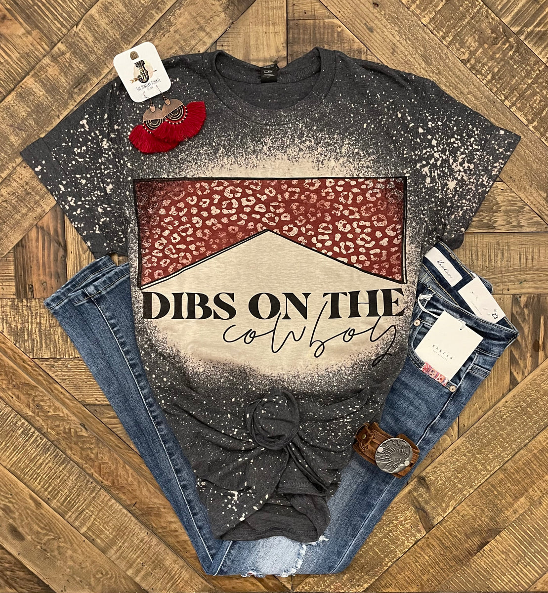 Dibs On The Cowboy Tee - Faded Pink | Southern Fried Chics