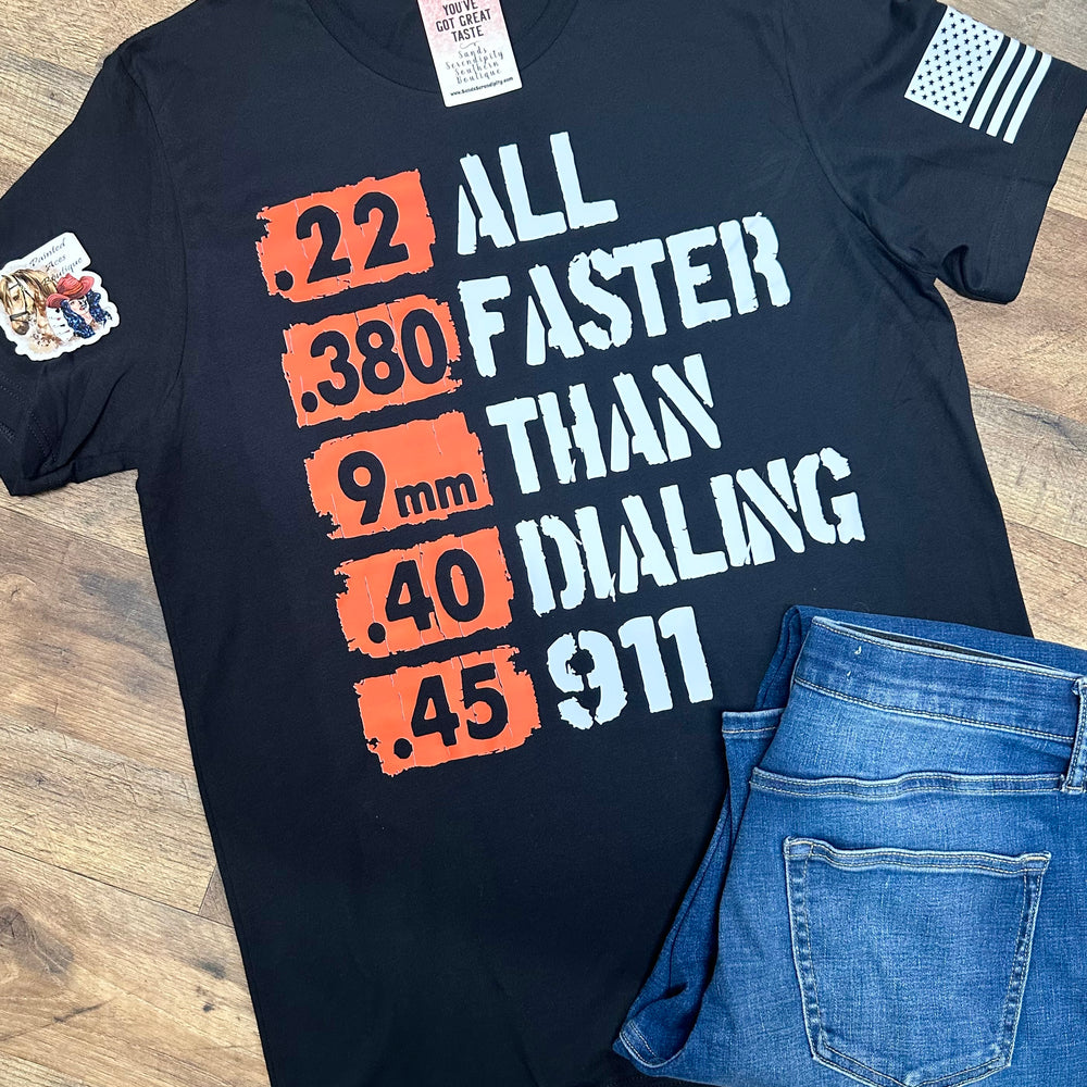 Alll Faster Than Dialing 911 Red-Painted Aces Boutique