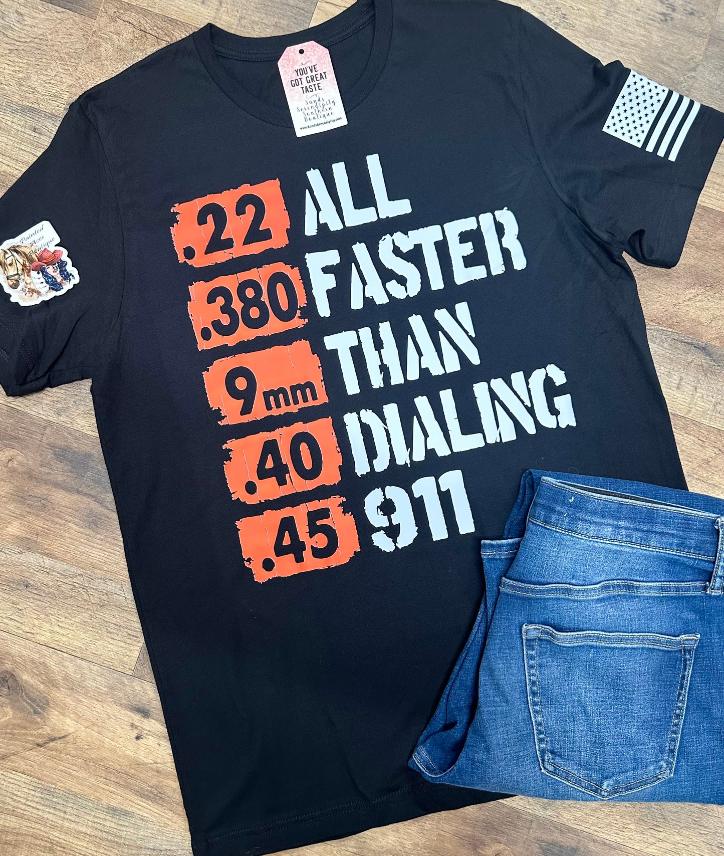 Alll Faster Than Dialing 911 Red-Painted Aces Boutique