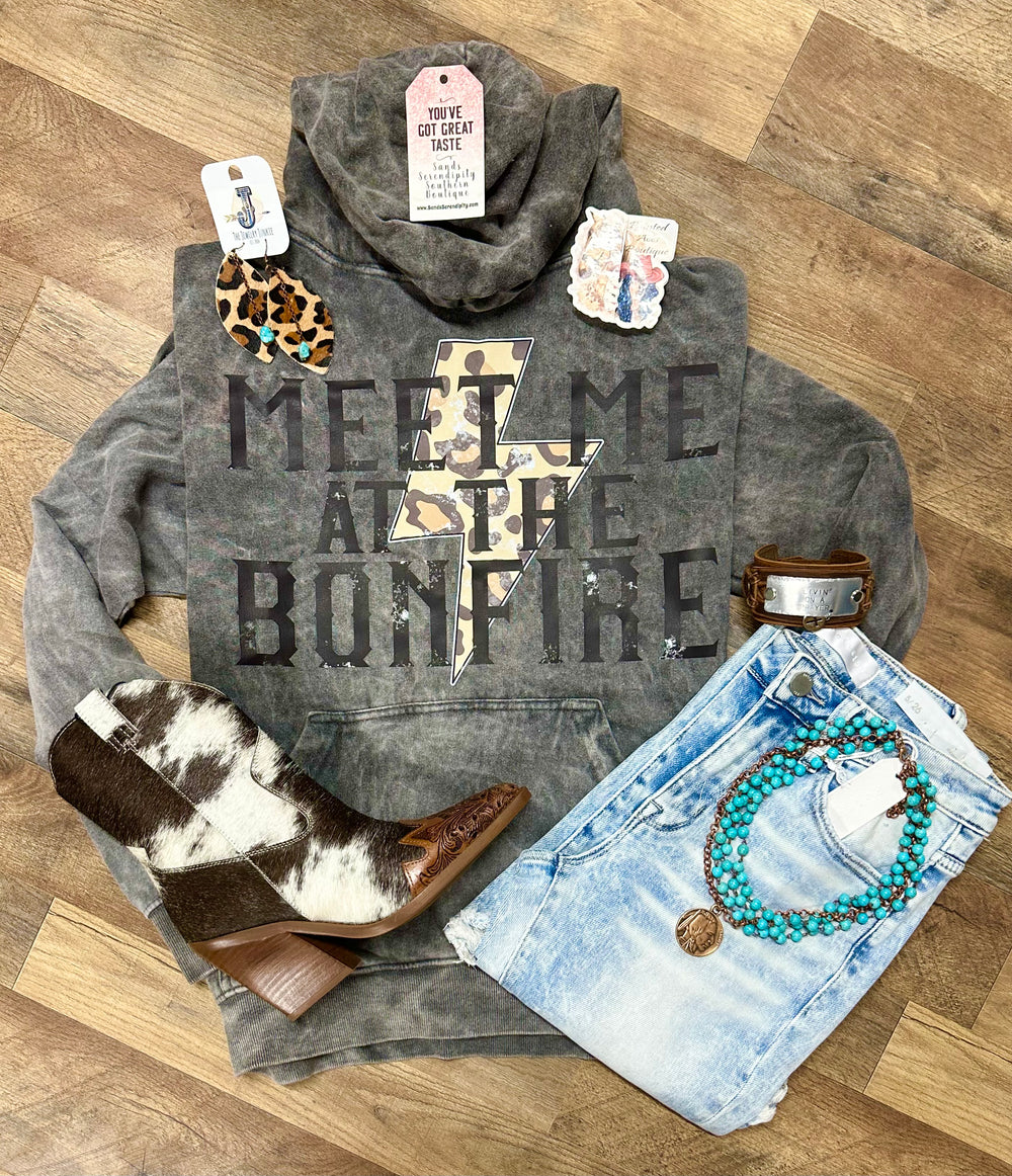 Mineral Wash Meet Me At The Bonfire Hoodie