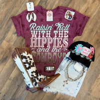 Raisin’ Hell With The Hippies & The Cowboys | Boot Scootin’ Graphic T-Shirt