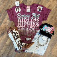 Raisin’ Hell With The Hippies & The Cowboys | Boot Scootin’ Graphic T-Shirt