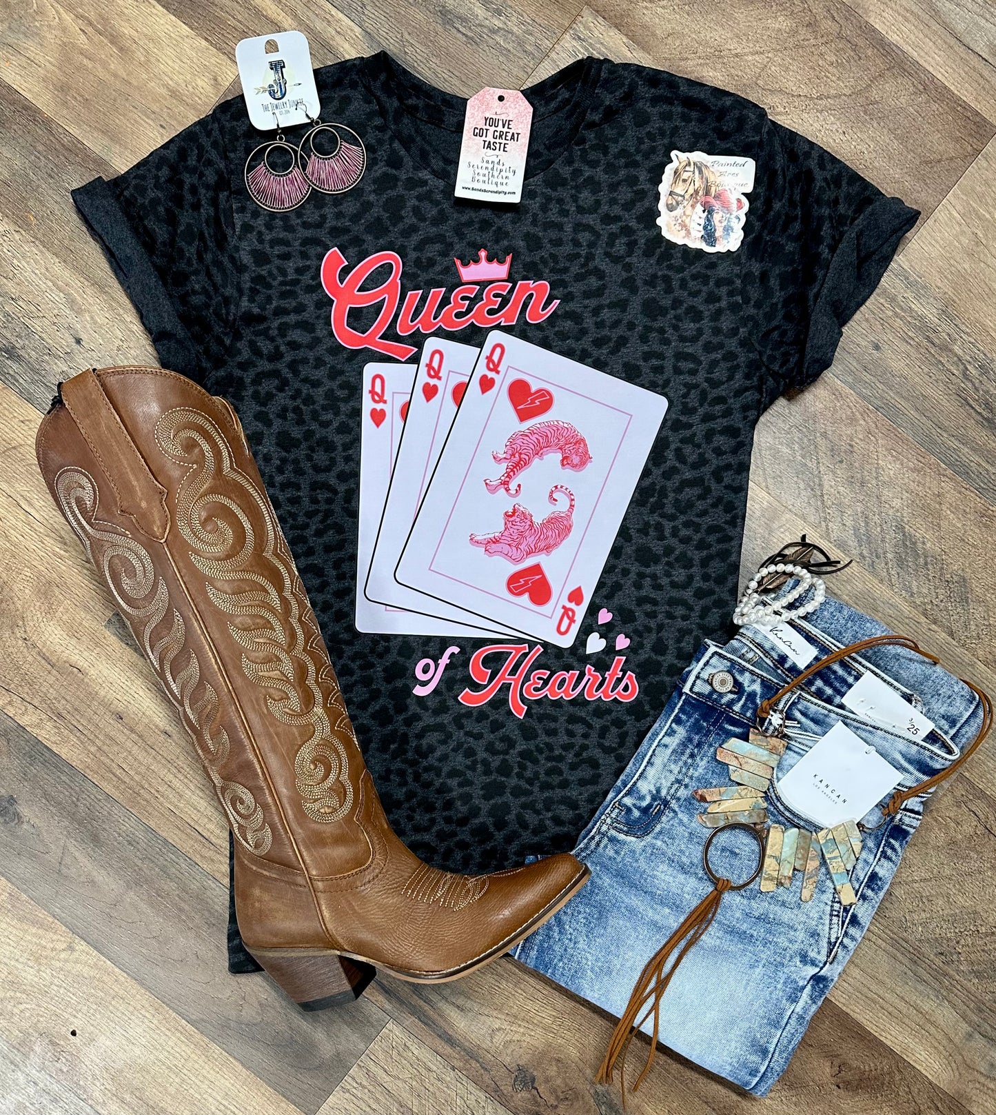 Queen Of Hearts Leopard T-shirt