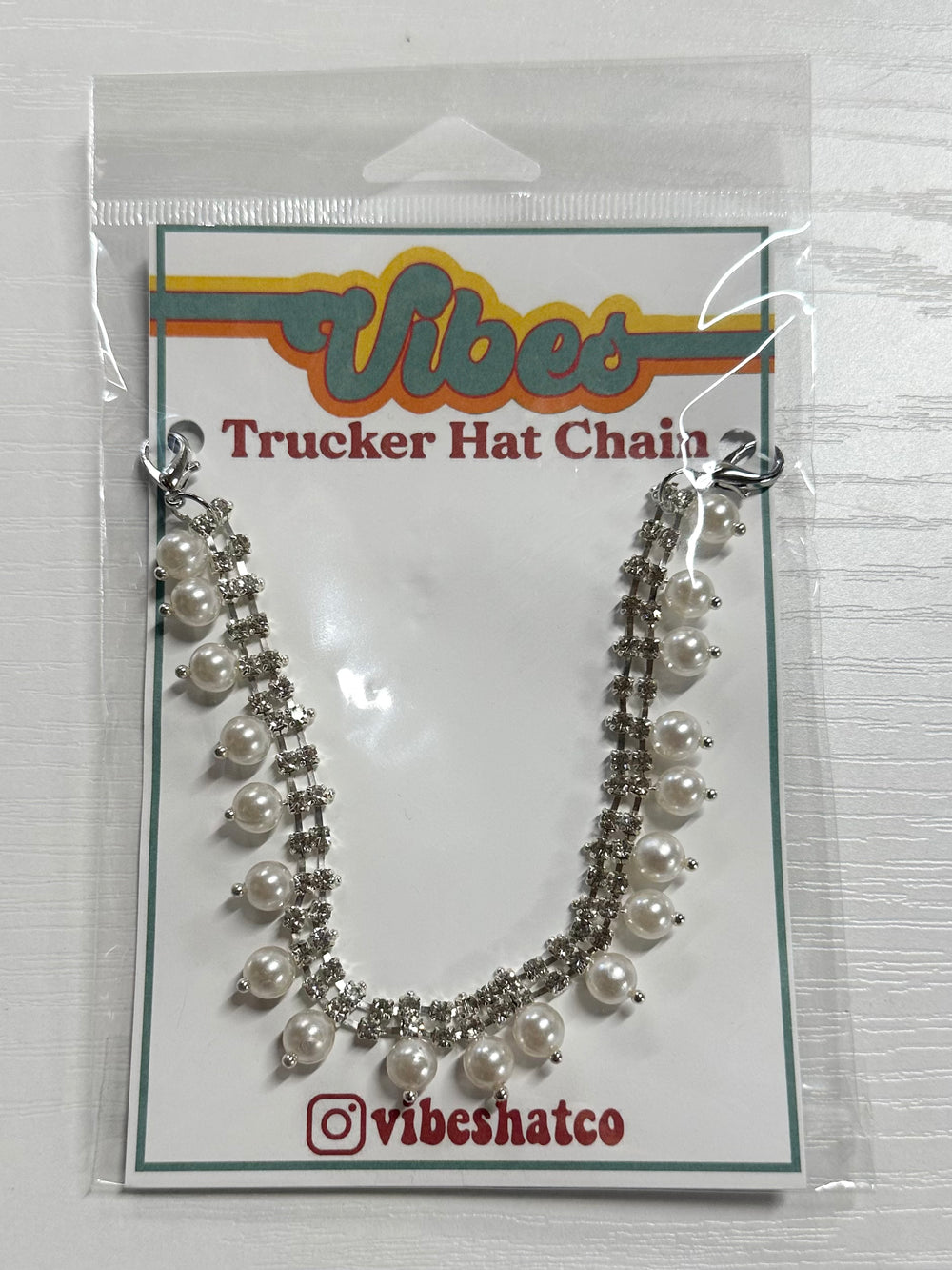 Rhinestone & Pearl Western Trucker Hat Chain