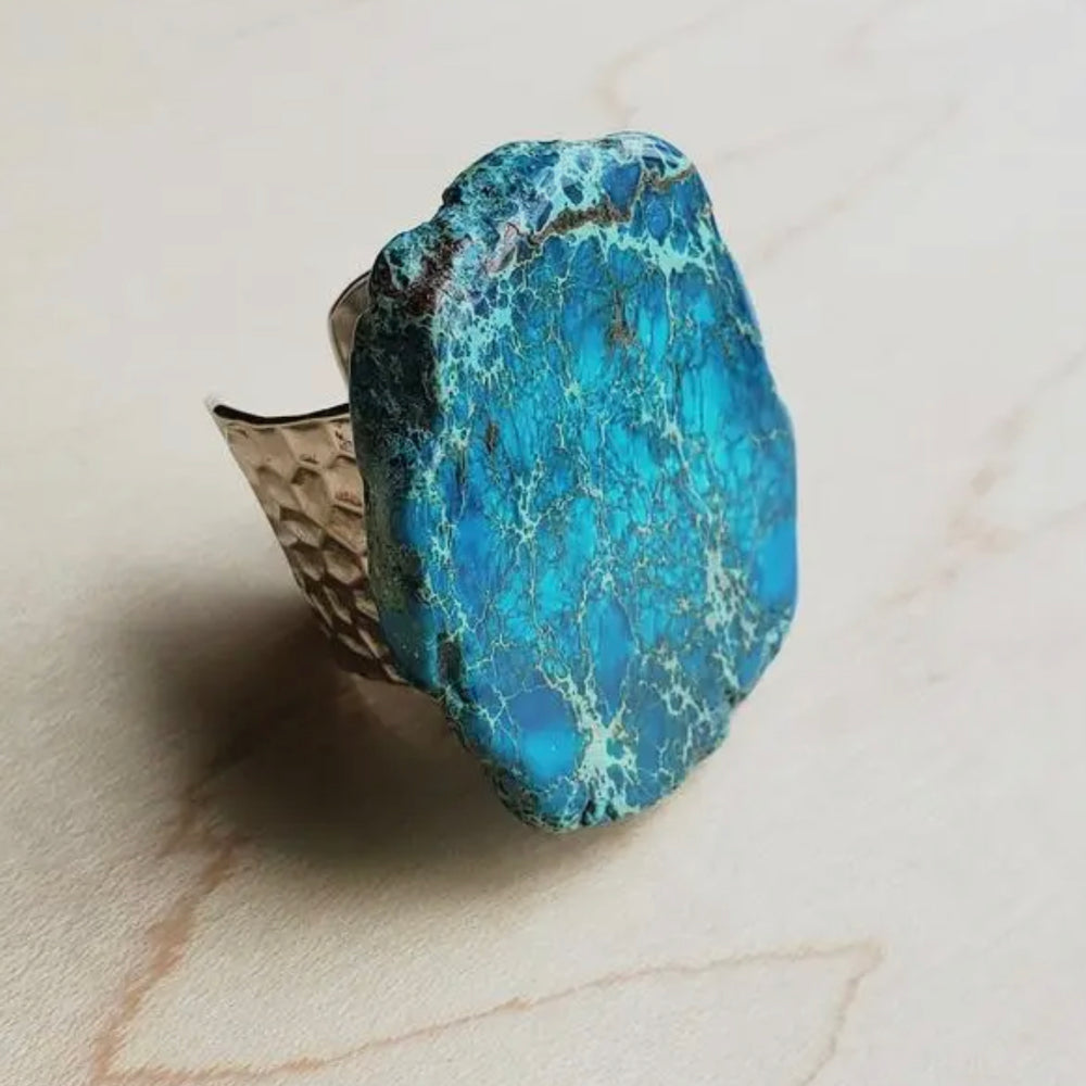 
                      
                        Blue Turquoise Slab Ring
                      
                    