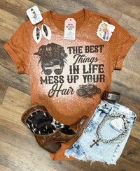 The Best Things In Life Mess Up Your Hair | Country Race Nights Graphic T-Shirt