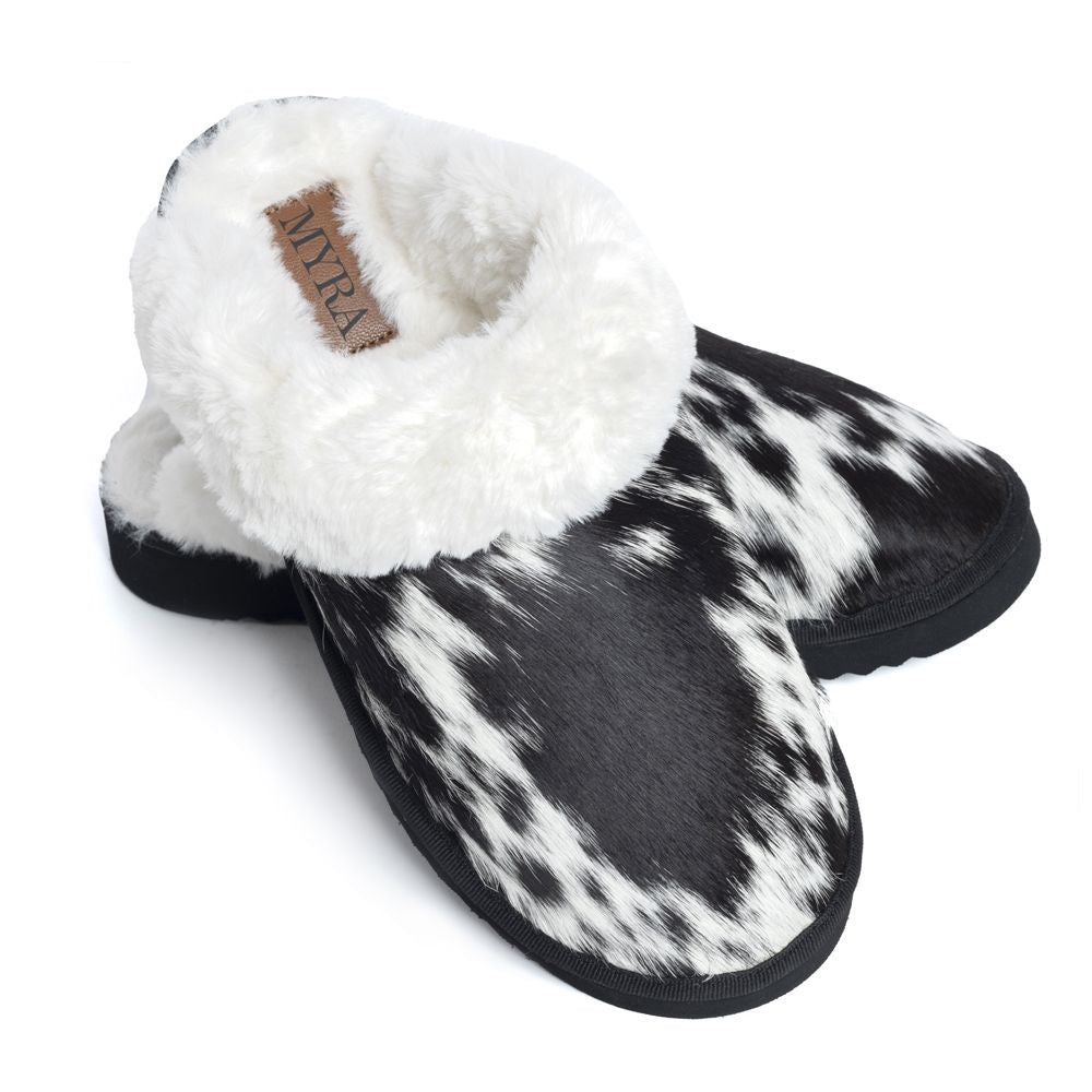 
                      
                        Alamosa Black & White Hair On Hide Slippers
                      
                    