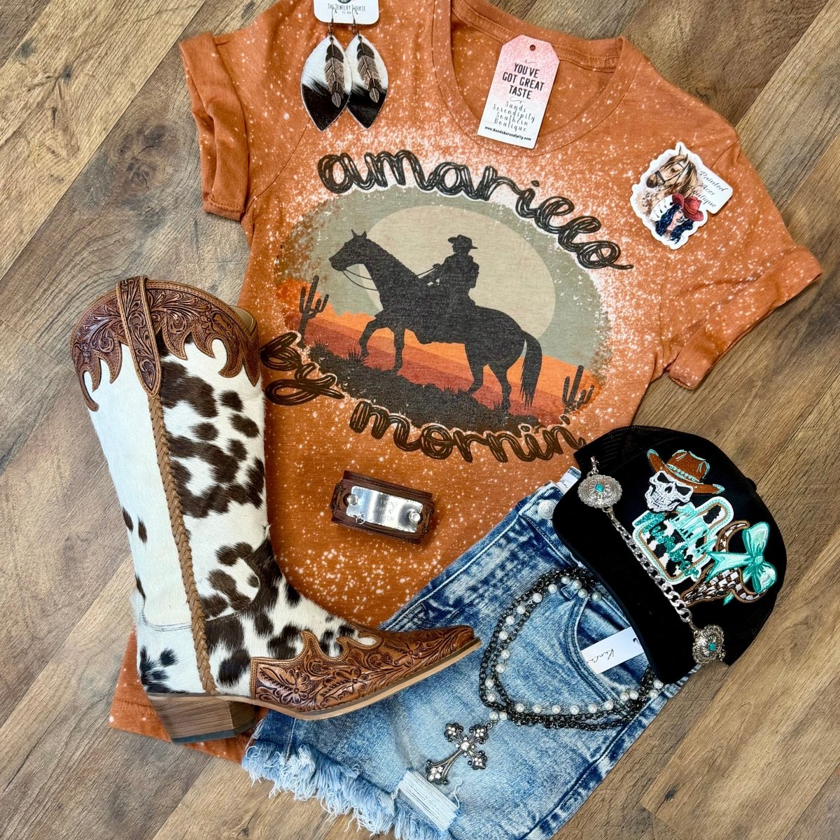 Amarillo By Morning | Boot Scootin’ Graphic T-Shirt - Painted Aces Boutique