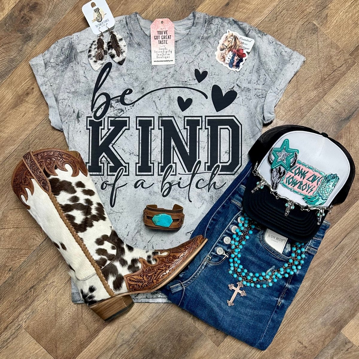 Be Kind Of A Bitch | Funny Country Graphic T-Shirt - Painted Aces Boutique
