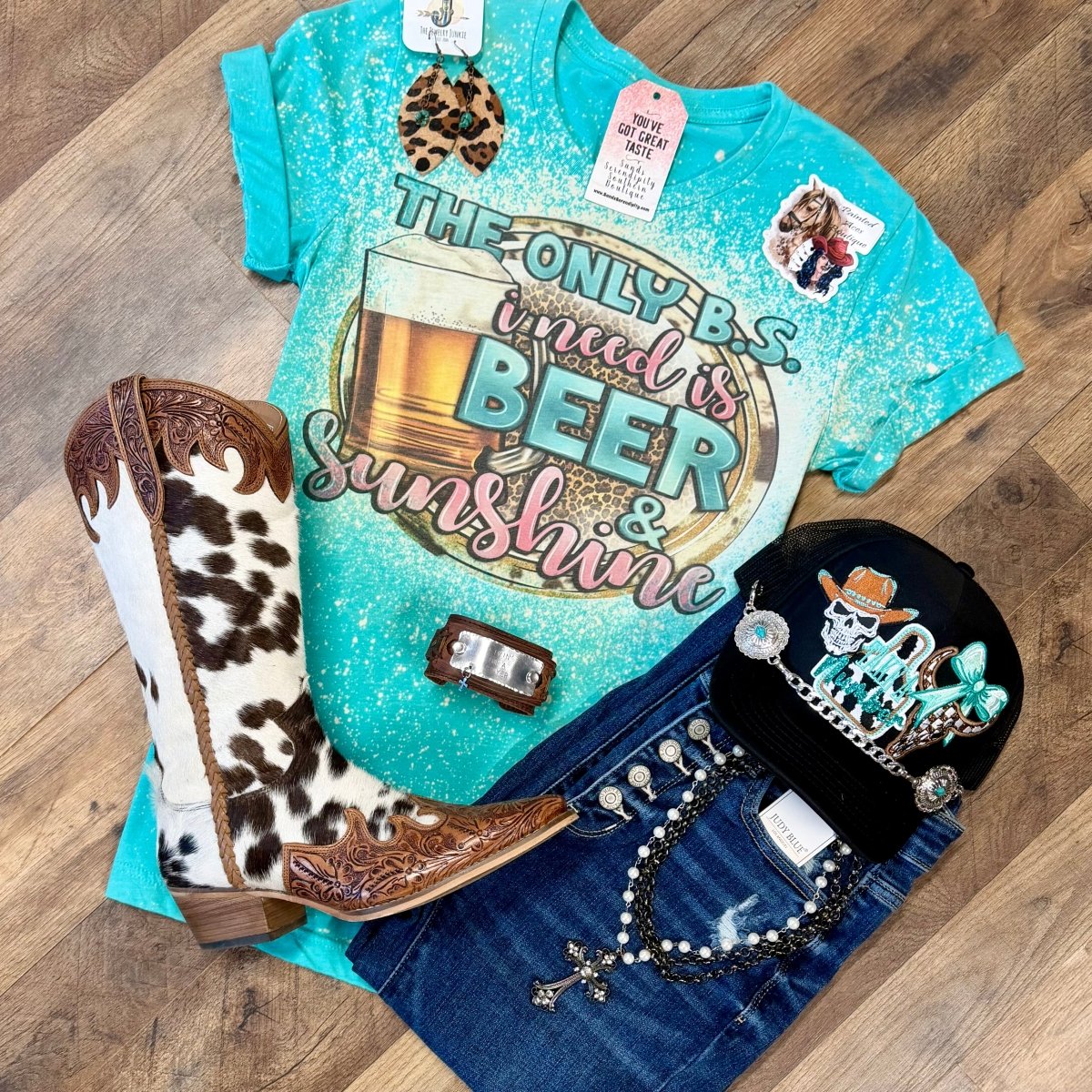 Beer & Sunshine | Funny Country Graphic T-Shirt - Painted Aces Boutique