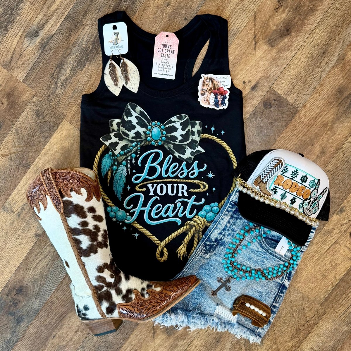 Bless Your Heart | Country Graphic Tank Top - Painted Aces Boutique