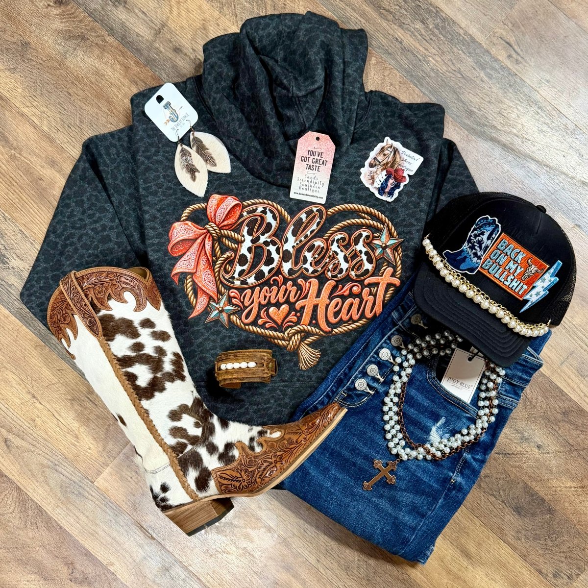 Bless Your Heart | Cozy Western Hoodie - Painted Aces Boutique