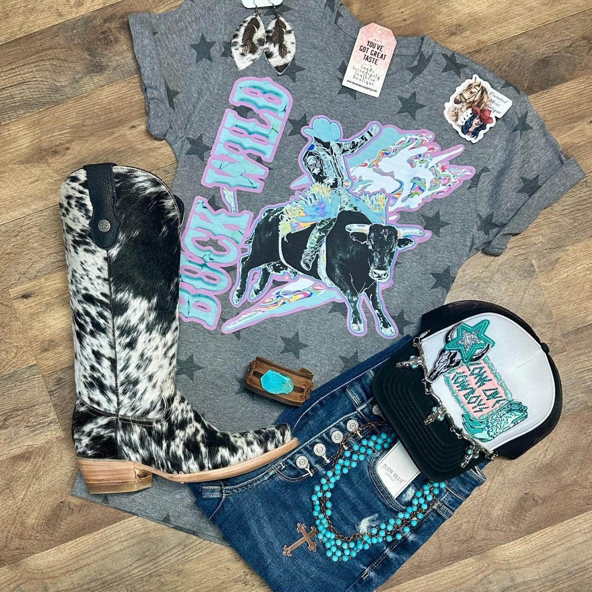 Buck Wild | Wild West Graphic T-Shirt - Painted Aces Boutique