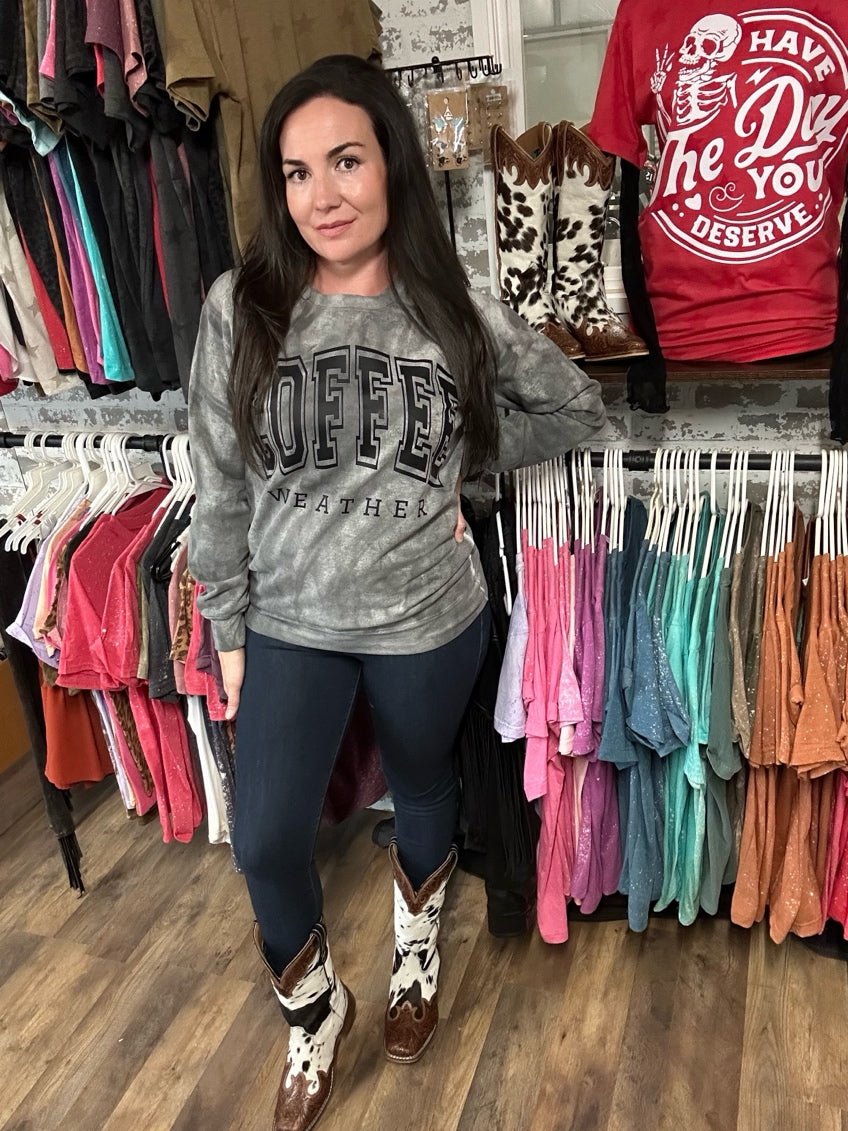 Coffee Weather | Cozy Western Sweatshirt - Painted Aces Boutique
