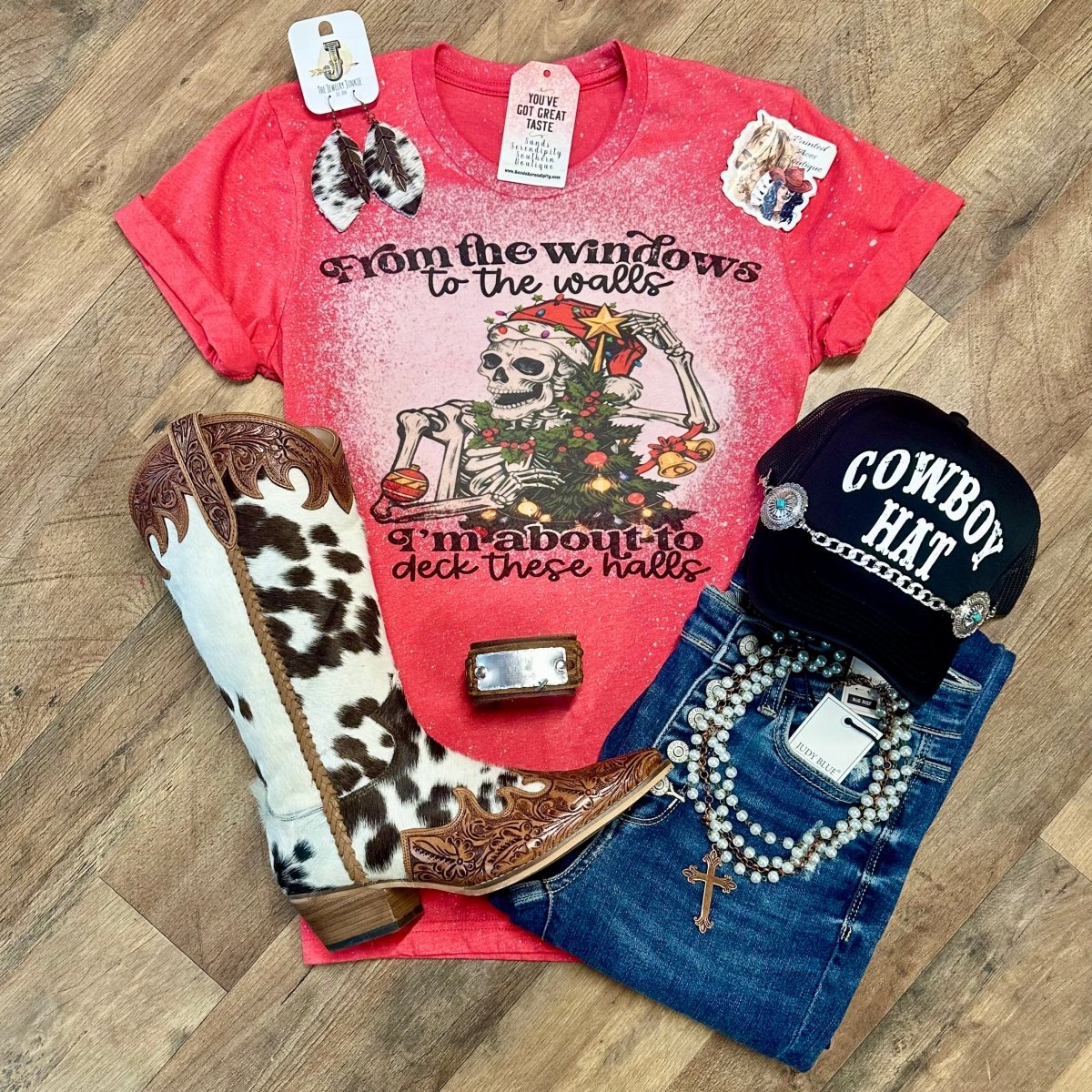 Deck These Halls | Western Holiday Tee - Painted Aces Boutique