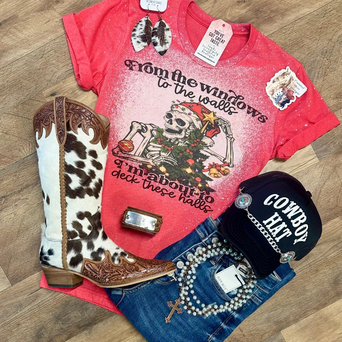 Deck These Halls | Western Holiday Tee - Painted Aces Boutique