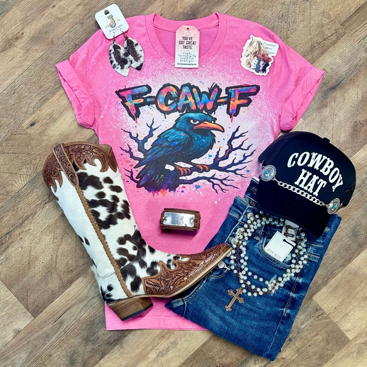 F - Caw - F | Funny Country Graphic T-Shirt - Painted Aces Boutique