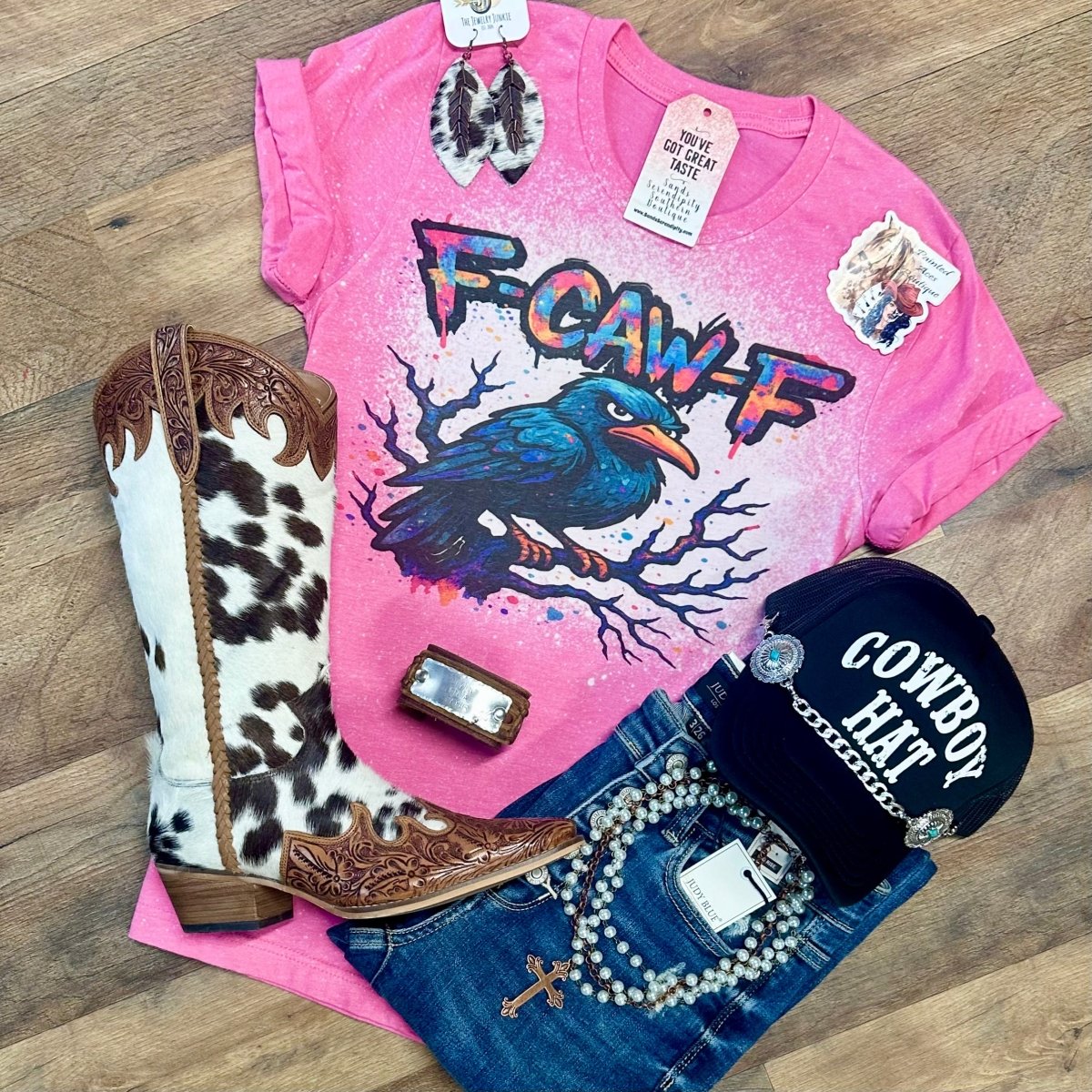 F - Caw - F | Funny Country Graphic T-Shirt - Painted Aces Boutique