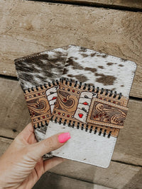 Gambler Tooled Leather Cowhide Womens Western Wallet - Painted Aces Boutique