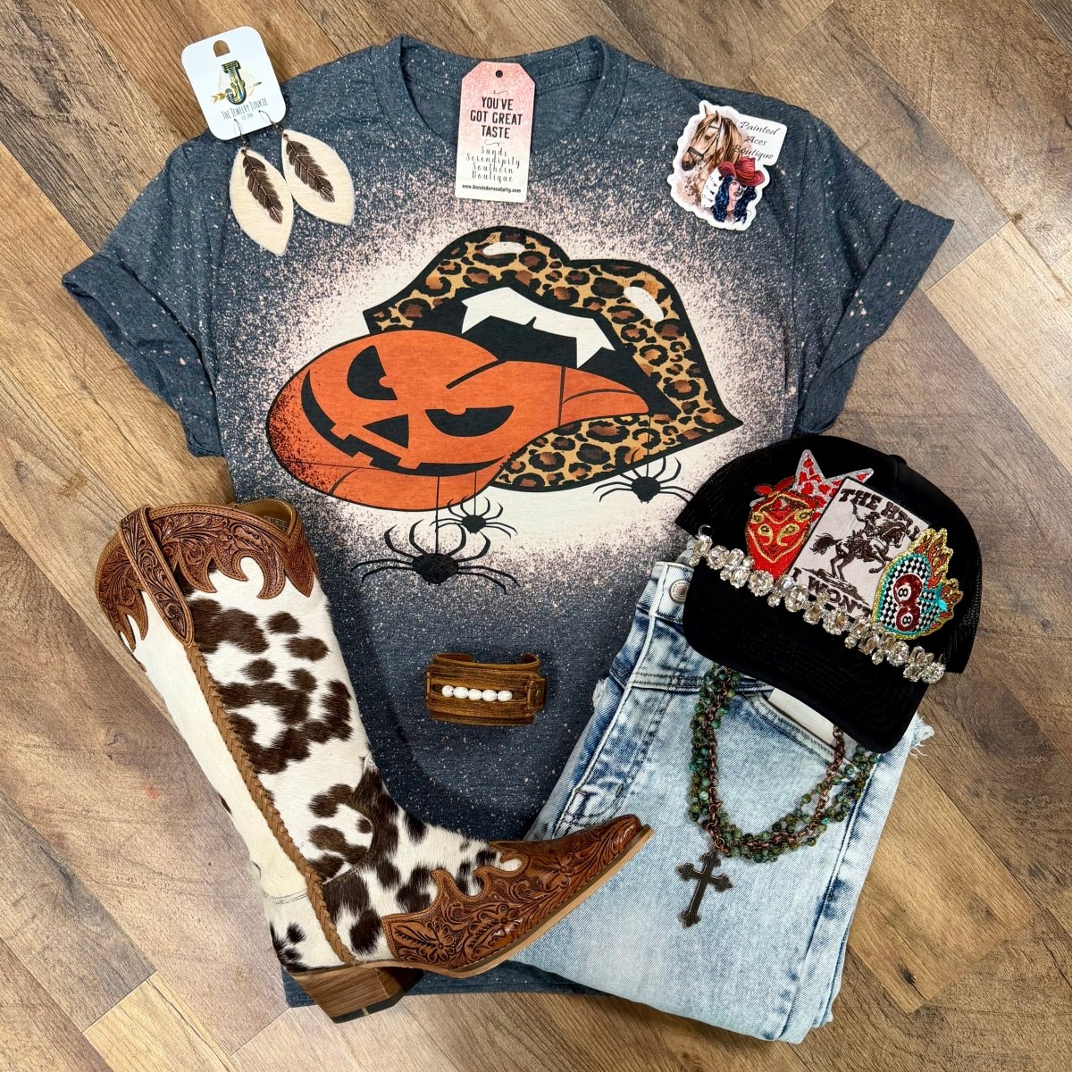 Halloween Tongue | Fall Vibes Graphic T-Shirt - Painted Aces Boutique