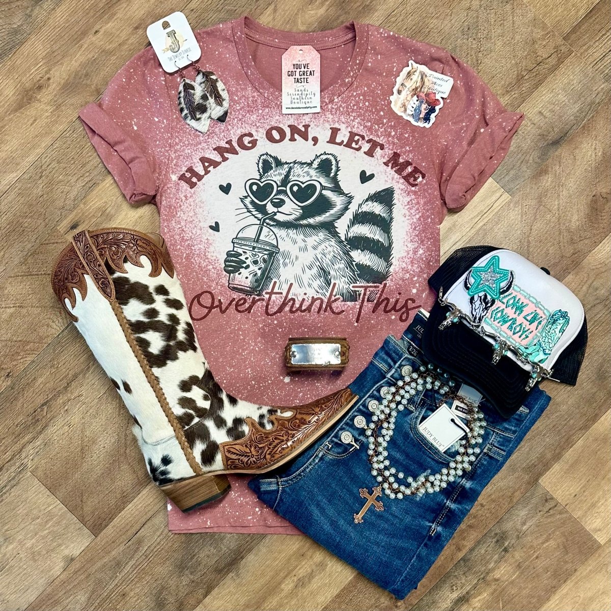 Hang On Let Me Overthink This | Funny Country Graphic T-Shirt - Painted Aces Boutique