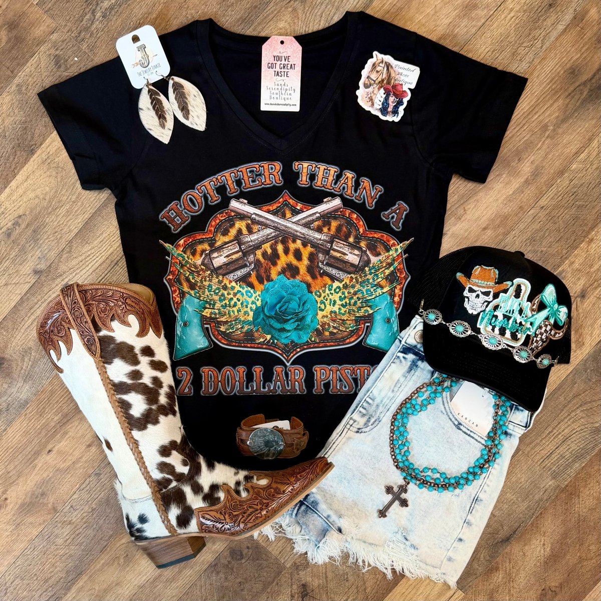 Hotter Than A $2 Tee | Wild West Graphic T-Shirt - Painted Aces Boutique