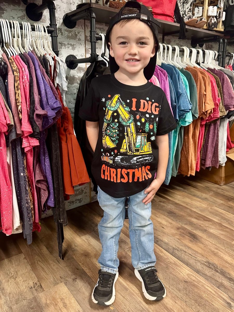 I Dig Christmas | Kids Cool Country Tees - Painted Aces Boutique
