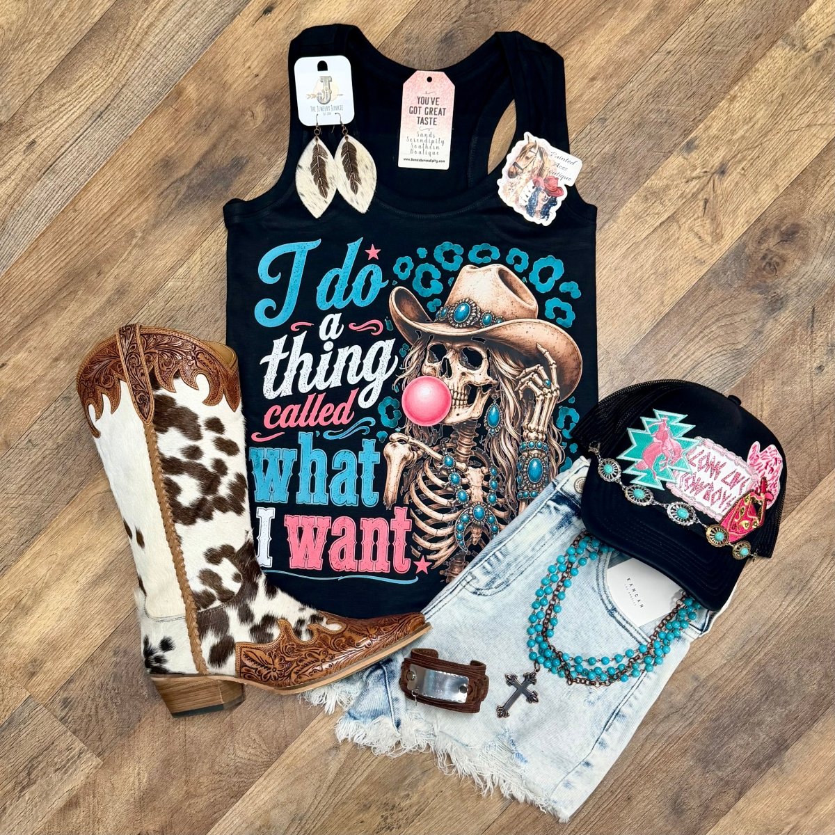 I Do A Thing Called What I Want | Country Graphic Tank Top - Painted Aces Boutique