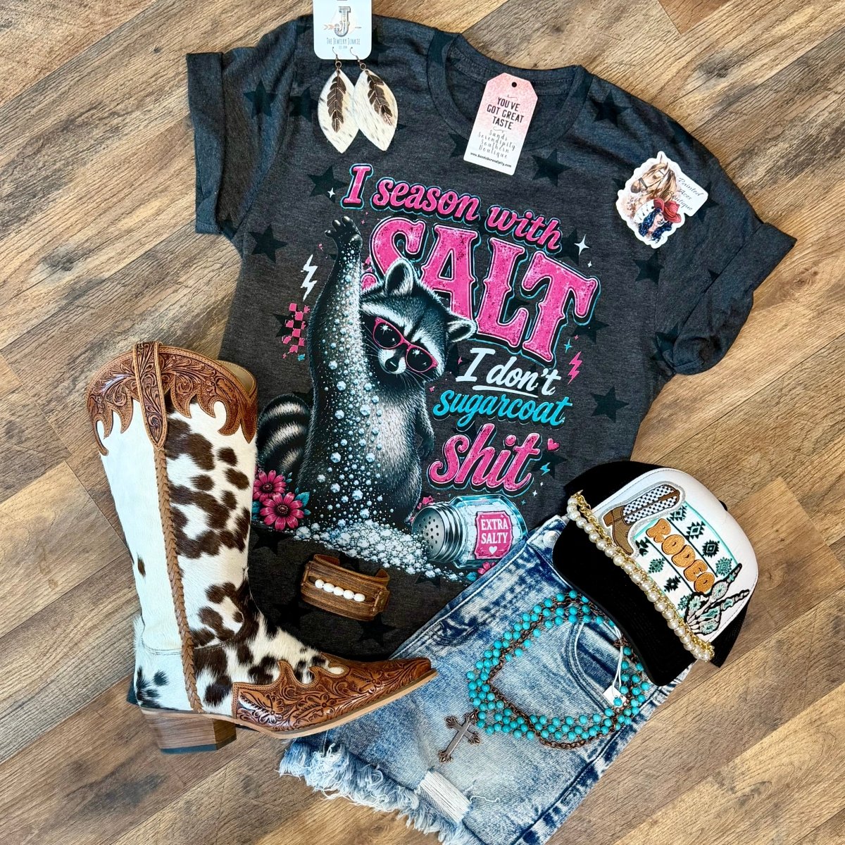 I Season With Salt | Funny Country Graphic T-Shirt - Painted Aces Boutique