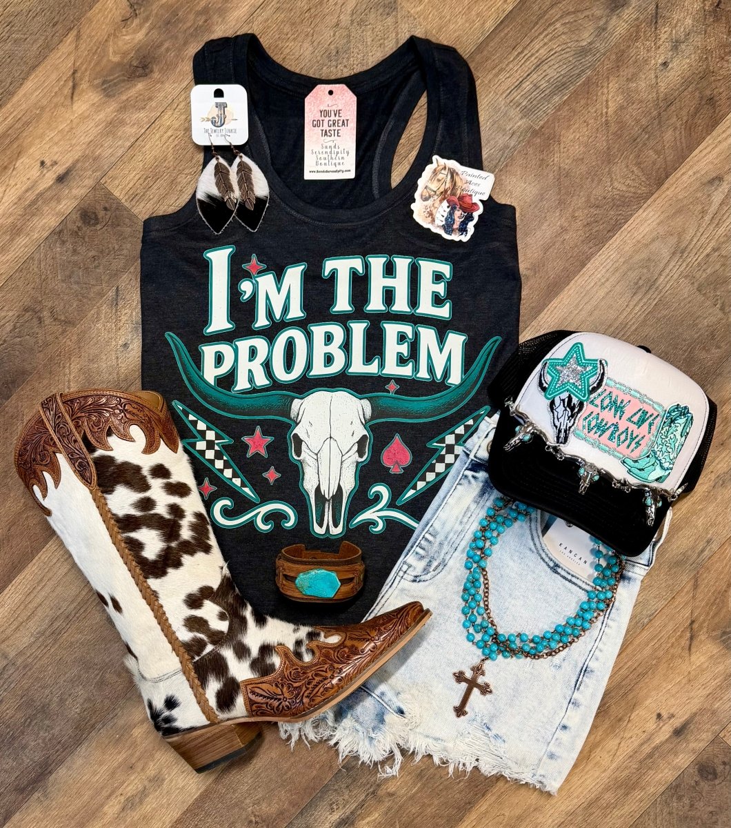 No Problem Country I’m The Problem | Country Graphic Tank Top – Painted Aces Boutique