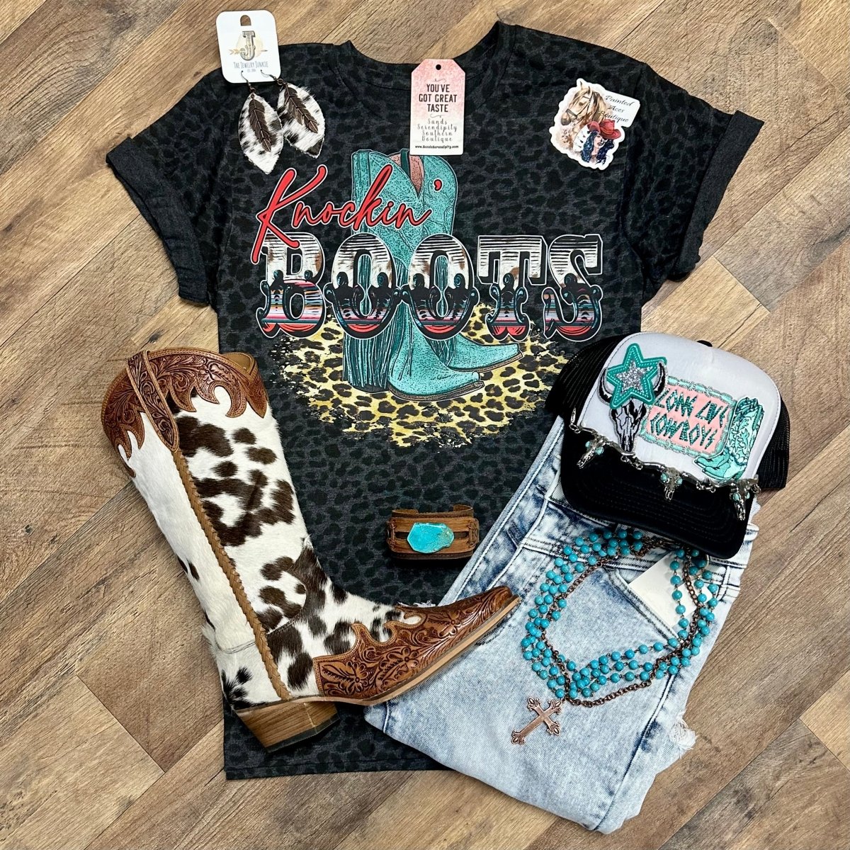 Knockin’ Boots | Boot Scootin Graphic T-Shirt - Painted Aces Boutique