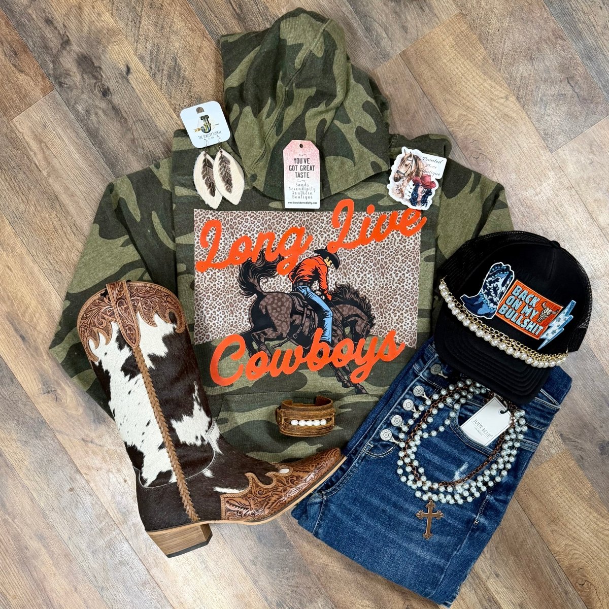 Long Live Cowboys | Cozy Western Hoodie - Painted Aces Boutique