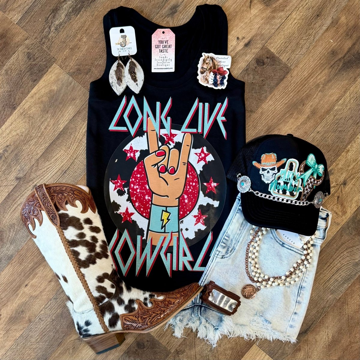 Long Live Cowgirls | Country Graphic Tank Top - Painted Aces Boutique