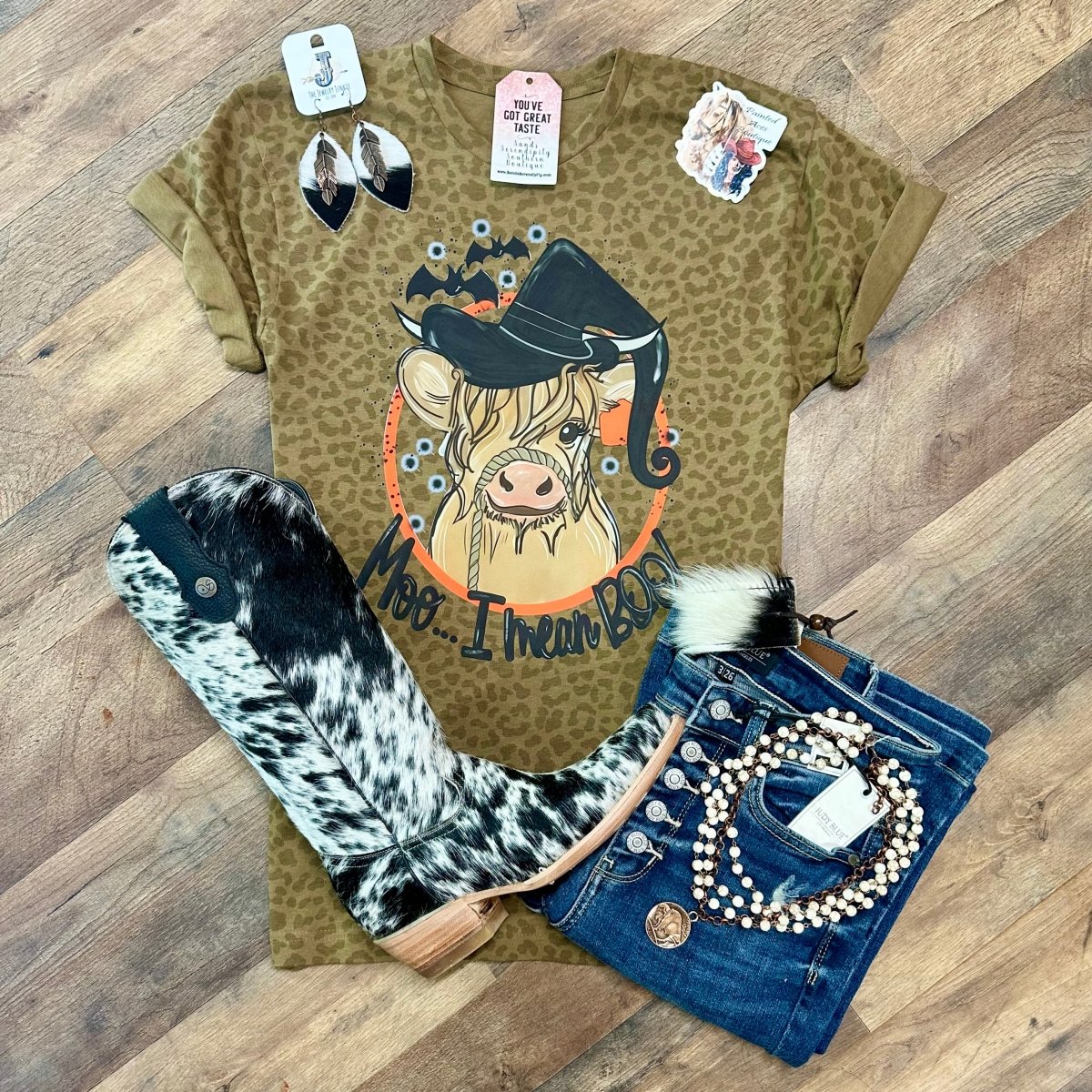 Moo I Mean Boo | Fall Vibes Graphic T-Shirt - Painted Aces Boutique