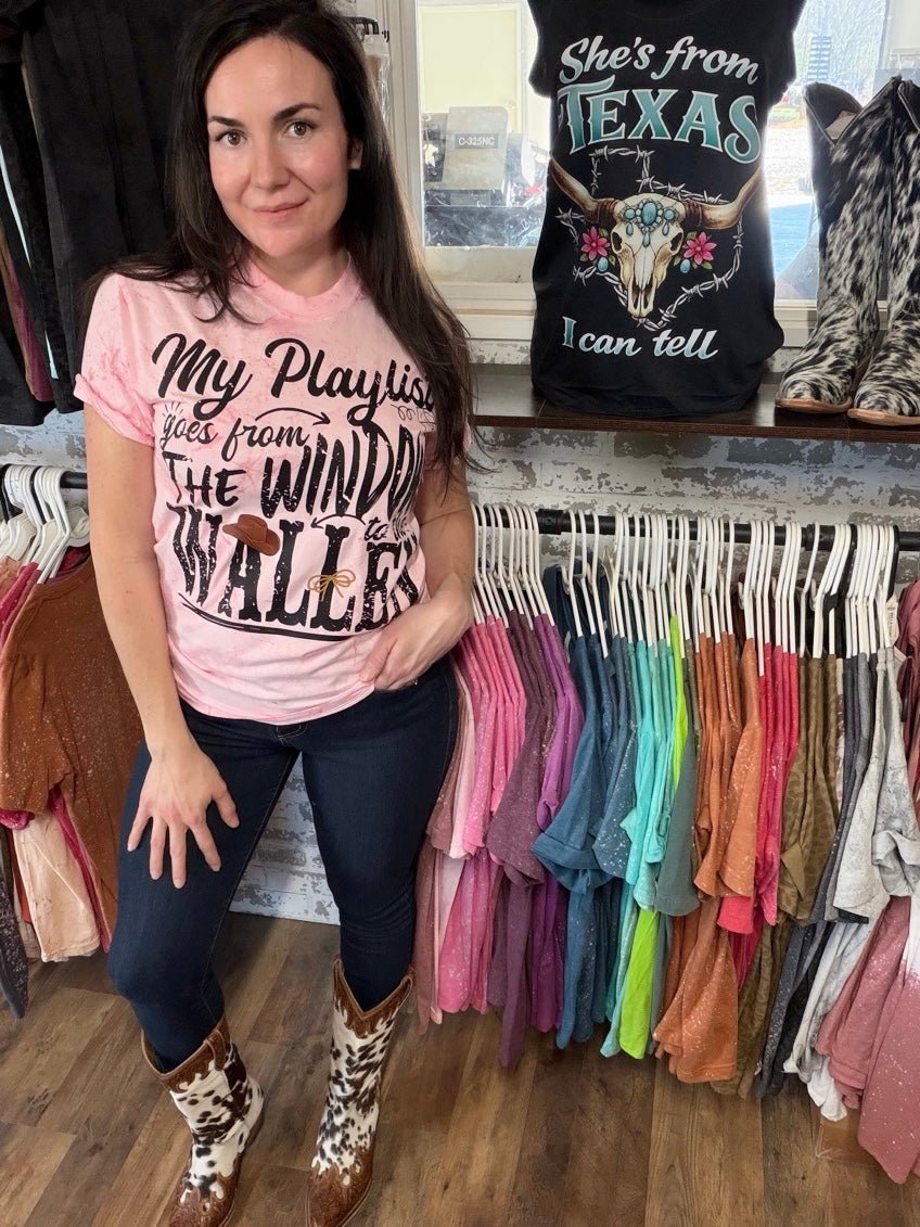 My Playlist Goes From The Window | Country Concert Graphic T-Shirt - Painted Aces Boutique