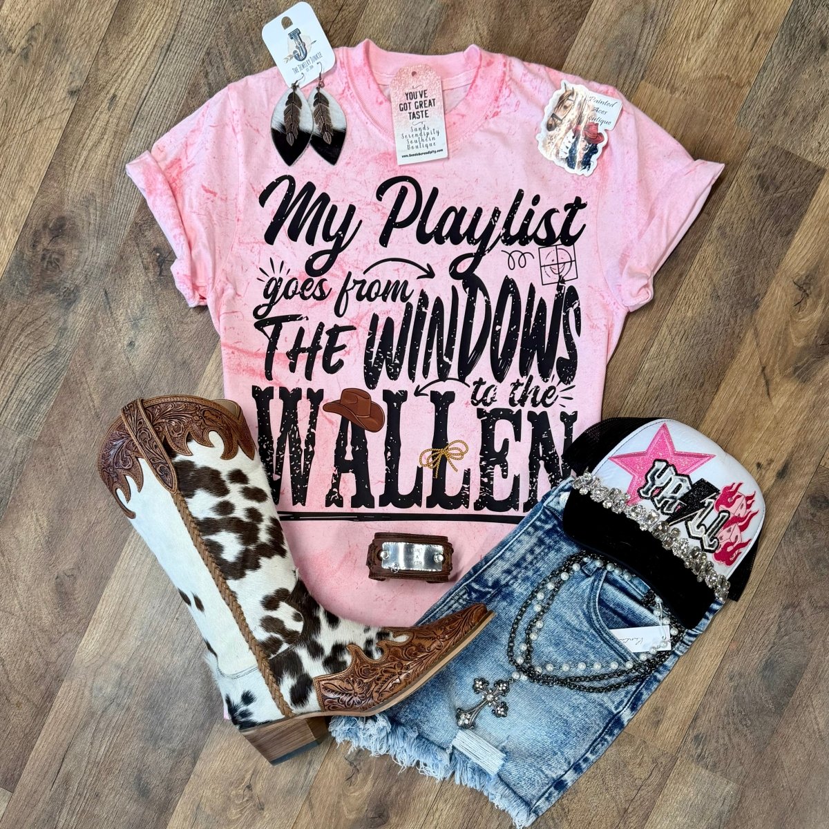 My Playlist Goes From The Window | Country Concert Graphic T-Shirt - Painted Aces Boutique