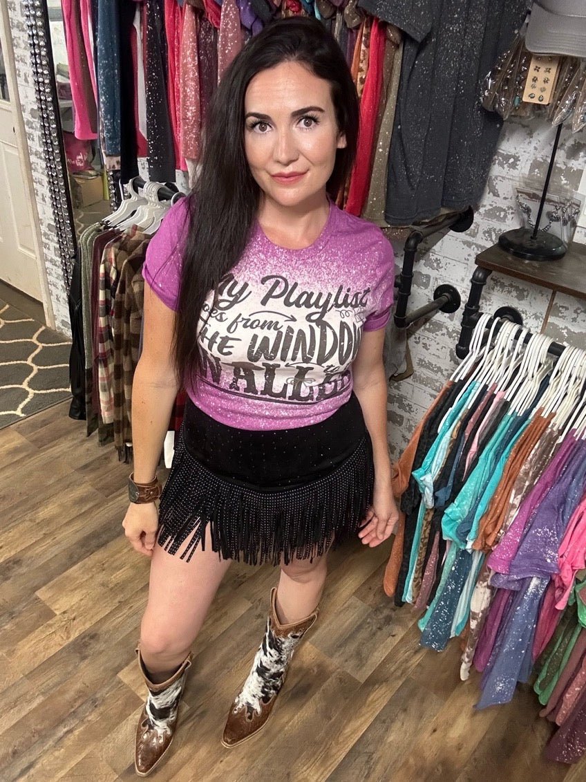 My Playlist Goes From The Window To The Wallen | Boot Scootin’ Graphic T-Shirt - Painted Aces Boutique