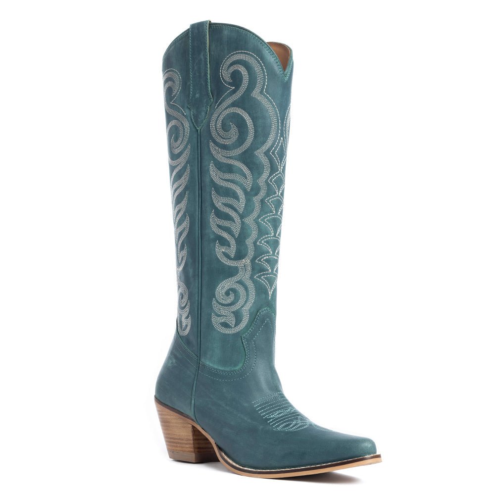 Nalejandra Boots in Deep Turquoise - Painted Aces Boutique