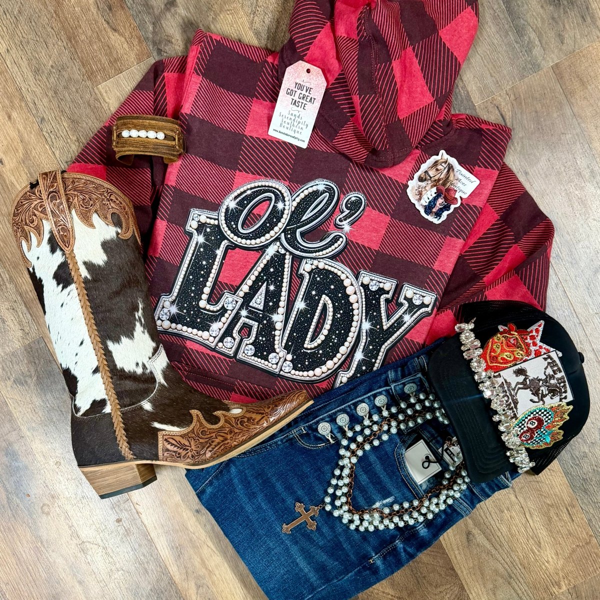 Ol’ Lady | Cozy Western Hoodie - Painted Aces Boutique