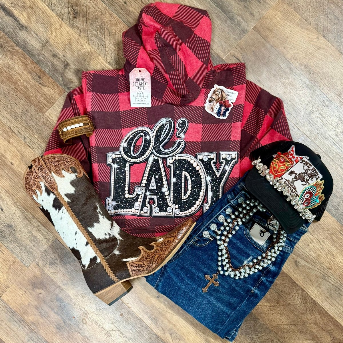 Ol’ Lady | Cozy Western Hoodie - Painted Aces Boutique