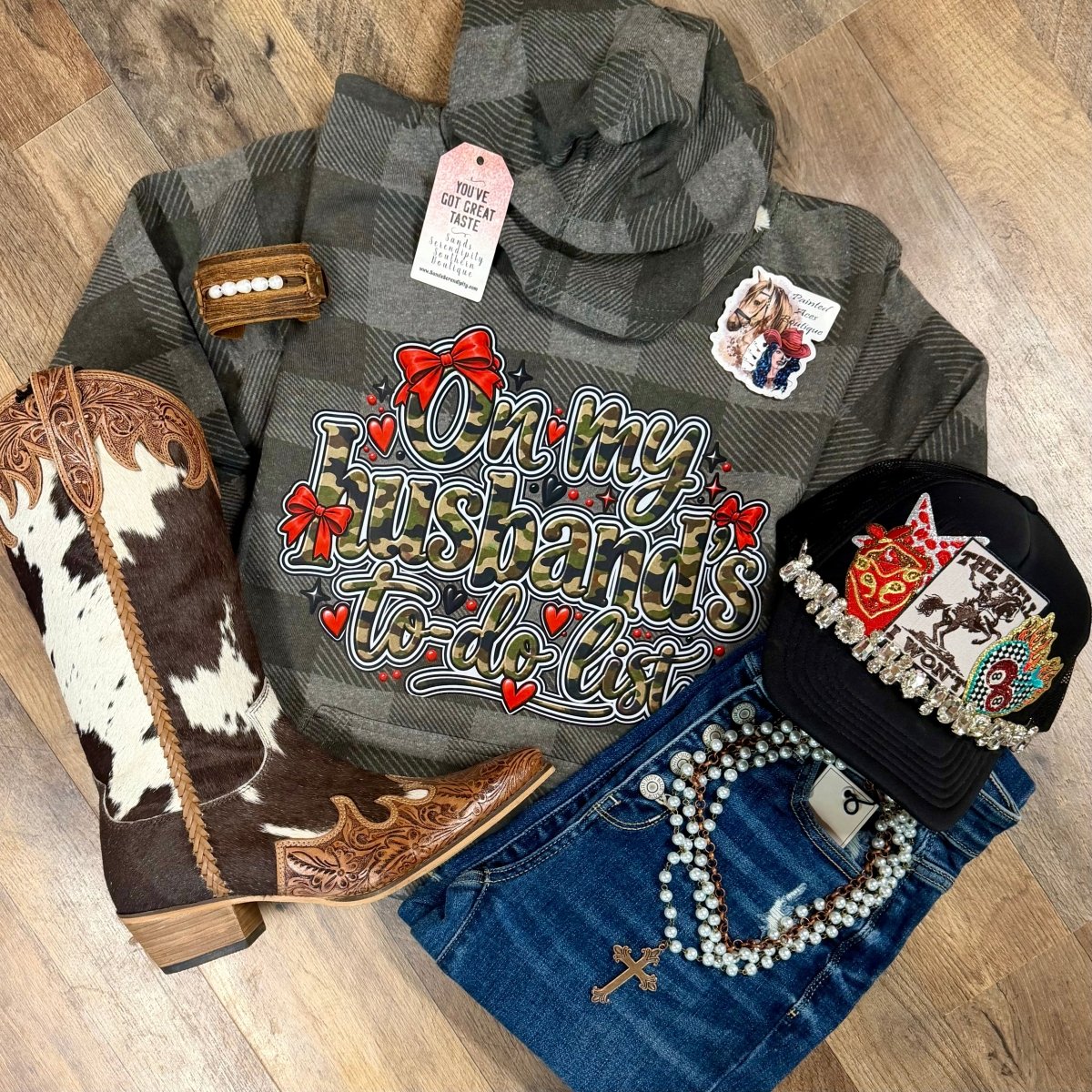 On My Husband’s To Do List | Cozy Western Hoodie - Painted Aces Boutique