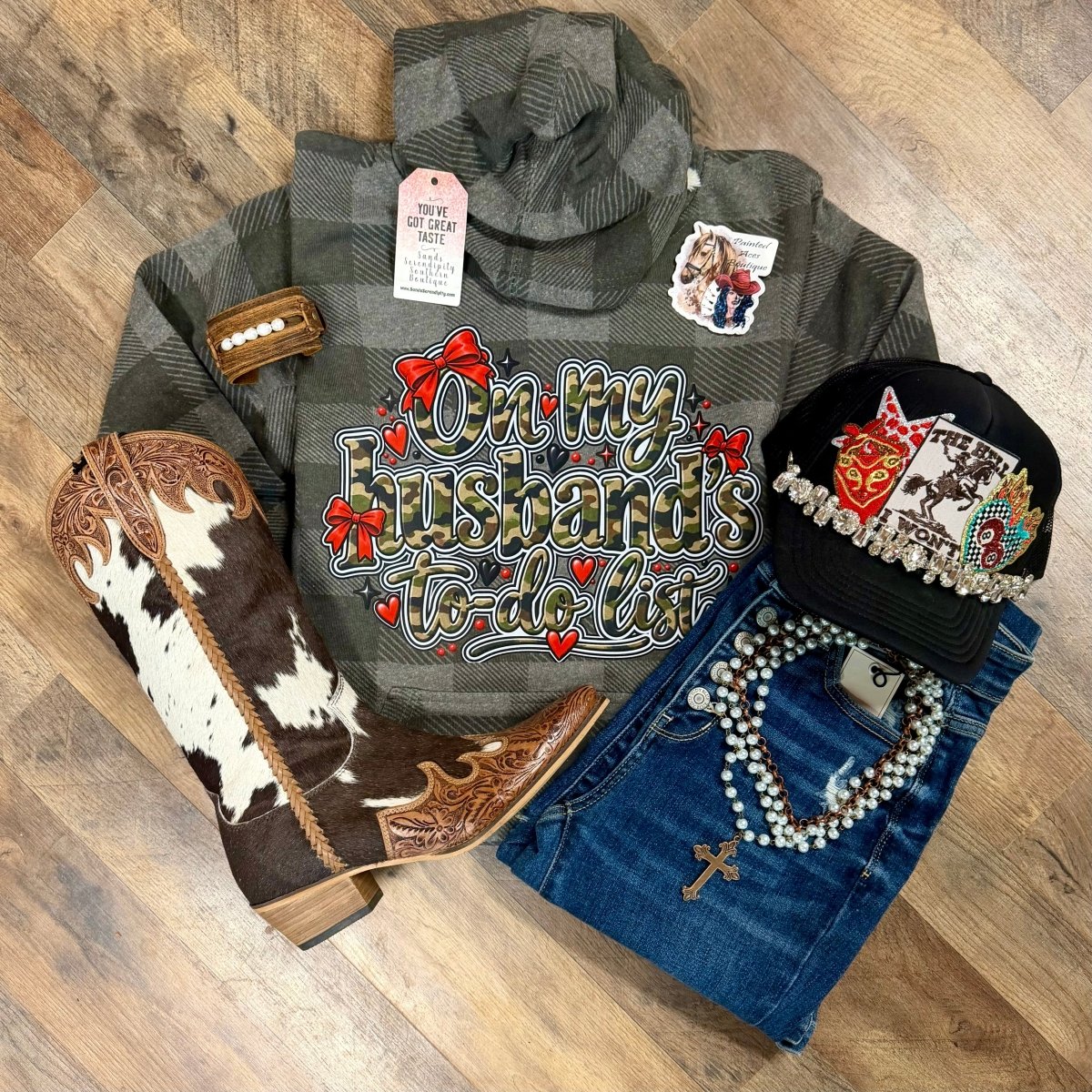 On My Husband’s To Do List | Cozy Western Hoodie - Painted Aces Boutique