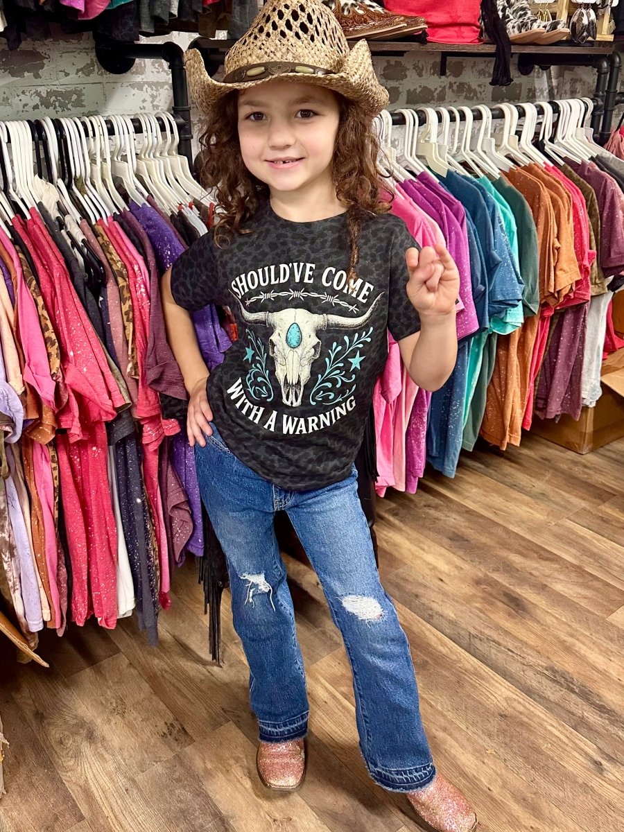 PAB Should’ve Come With A Warning | Kids Cool Country Tees - Painted Aces Boutique