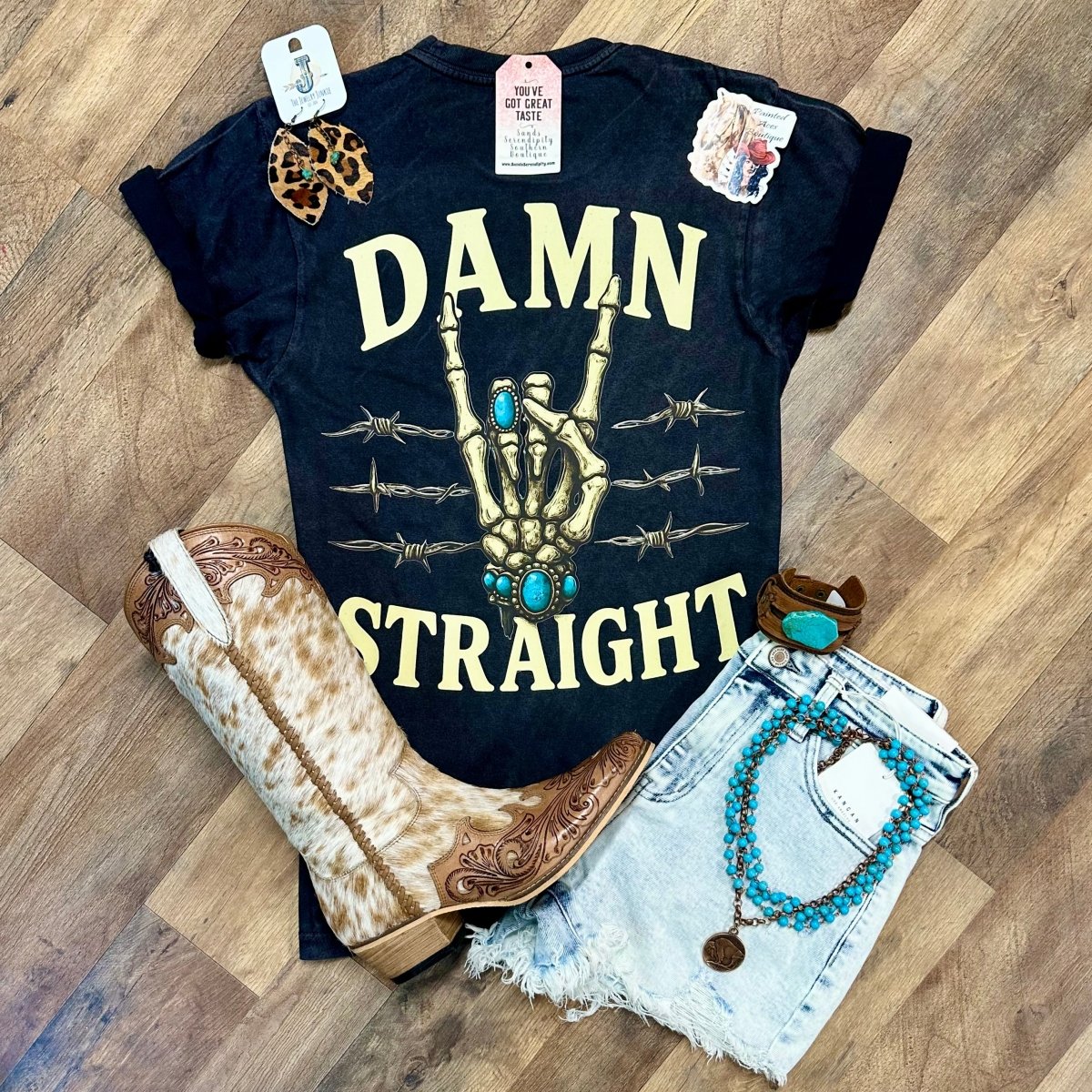 Painted Aces Damn Straight| Boot Scootin’ Graphic T-Shirt - Painted Aces Boutique