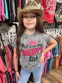 Put It On My Daddy’s Tab | Kids Cool Country Tees - Painted Aces Boutique