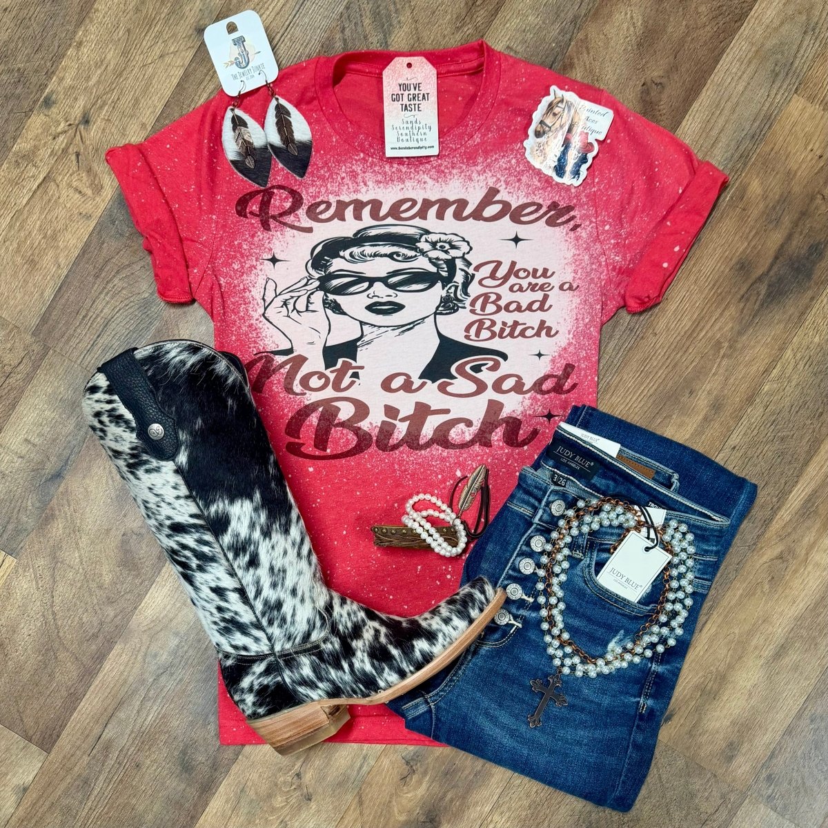 Remember You’re A Bad B | Funny Country Graphic T-Shirt - Painted Aces Boutique