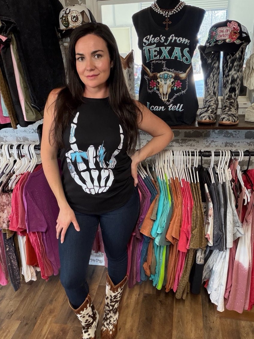 Rock On Tank Top | Country Graphic Tank Top - Painted Aces Boutique