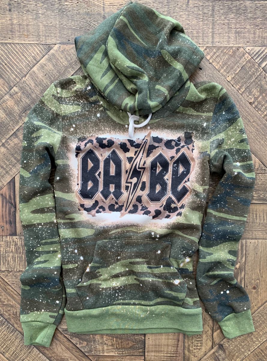 Bleached Sweatshirts - Babe Camo Hoodie